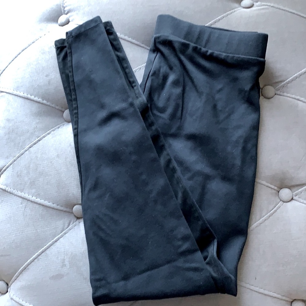 Black suede leggings